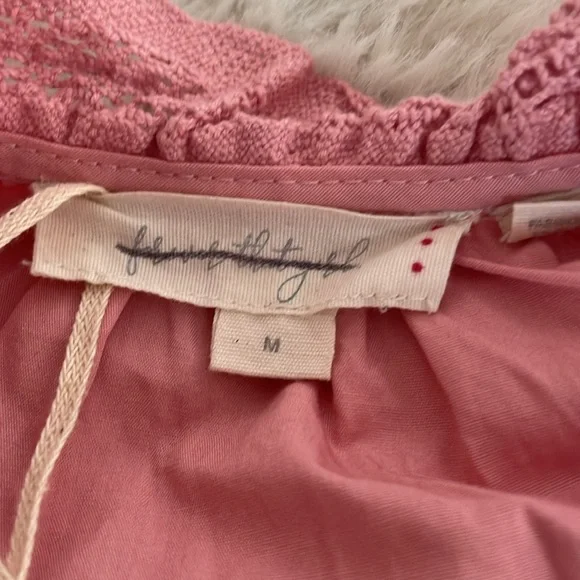 Anthropologie BWT Forever That Girl Dusty Rose Pink Lace Cutout Blouse. Sz M - Picture 6 of 9